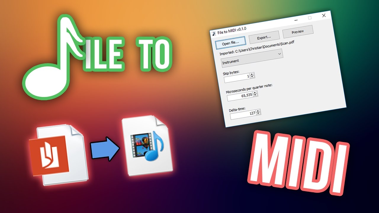 convert text document to middi