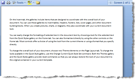 view word document on one page