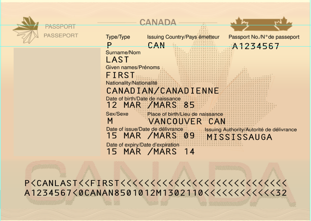 canadian passport id document examples