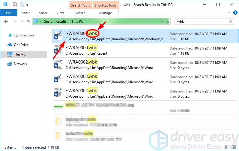how to recover a lost word document windows 10