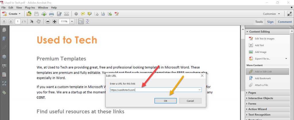 converting word document to pdf with hyperlinks