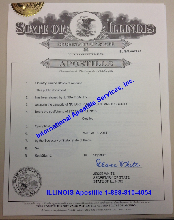 illinois secretary of state document authentication