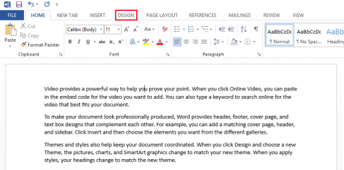change line spacing in document word 2013