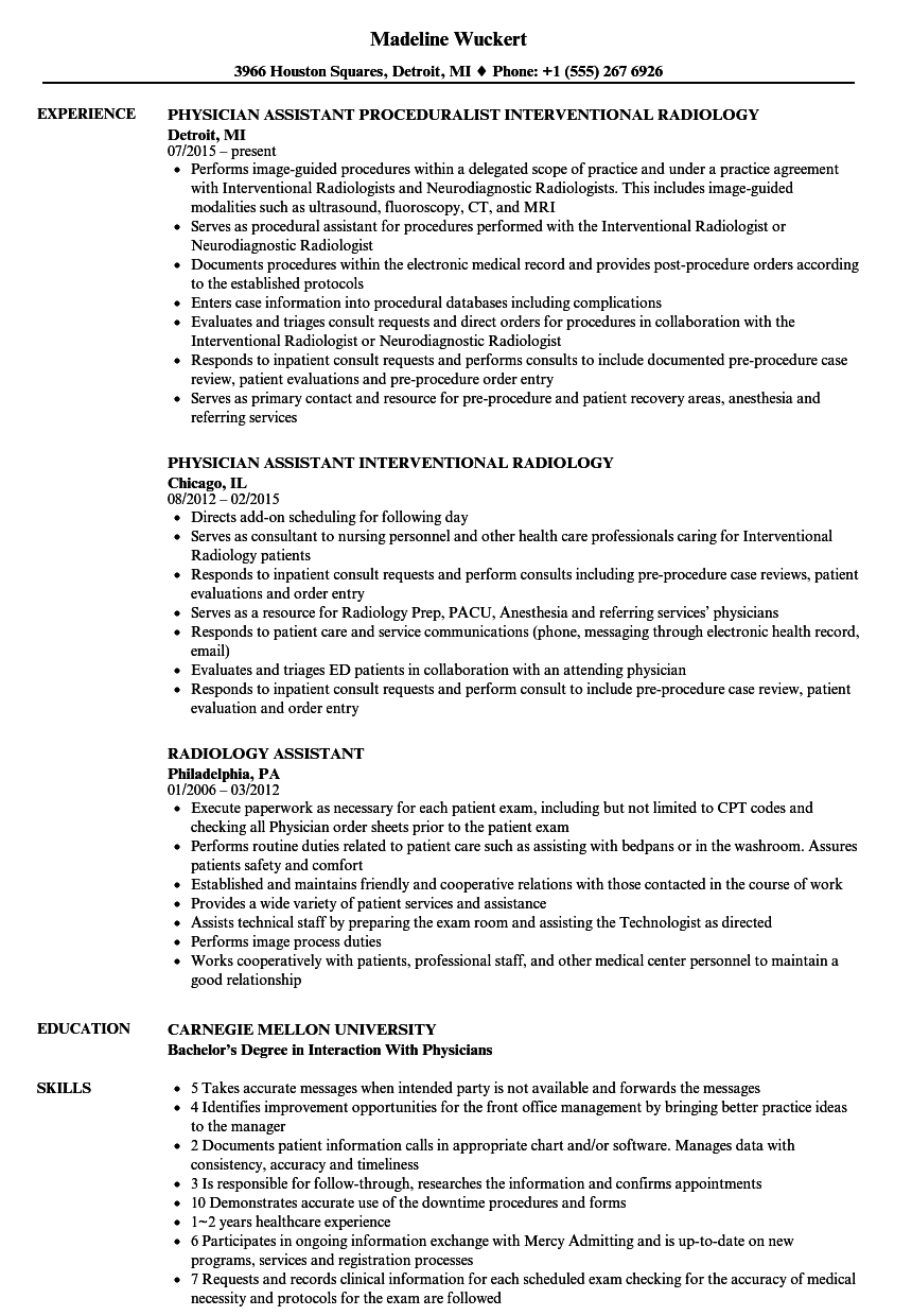 document imaging assistant sample resume
