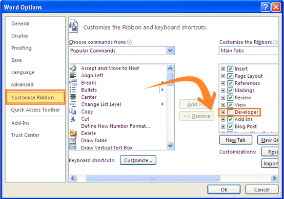 minimize the ribbon in the document provided word
