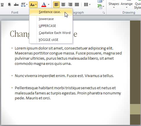 change all words in document