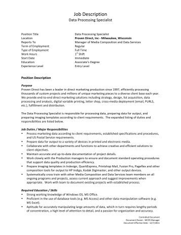 document support specialist job description