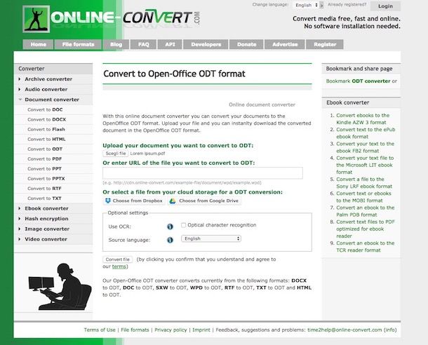 how to convert odt document to pdf