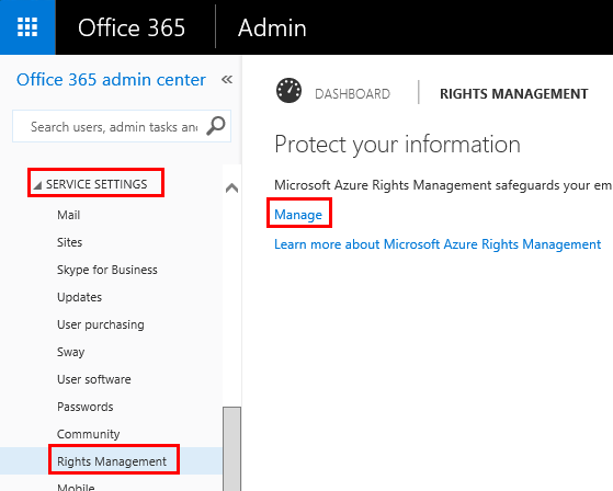 office 365 document rights management