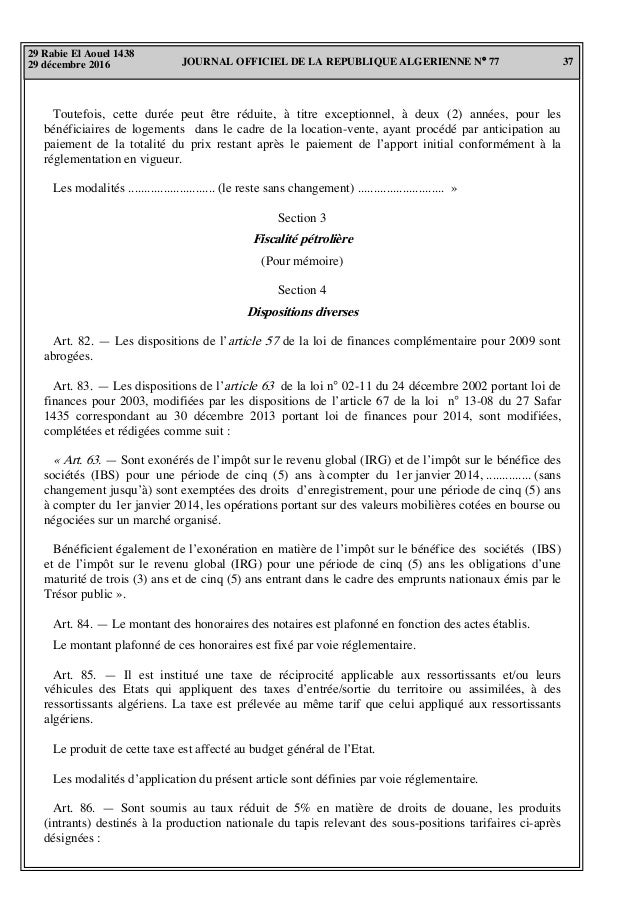 scripte des document officiel algerie