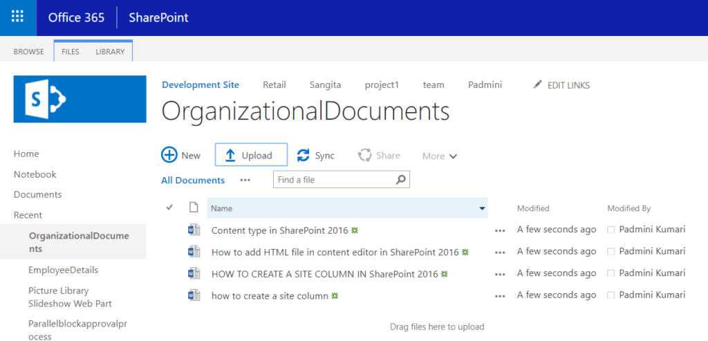 sharepoint document library up one level
