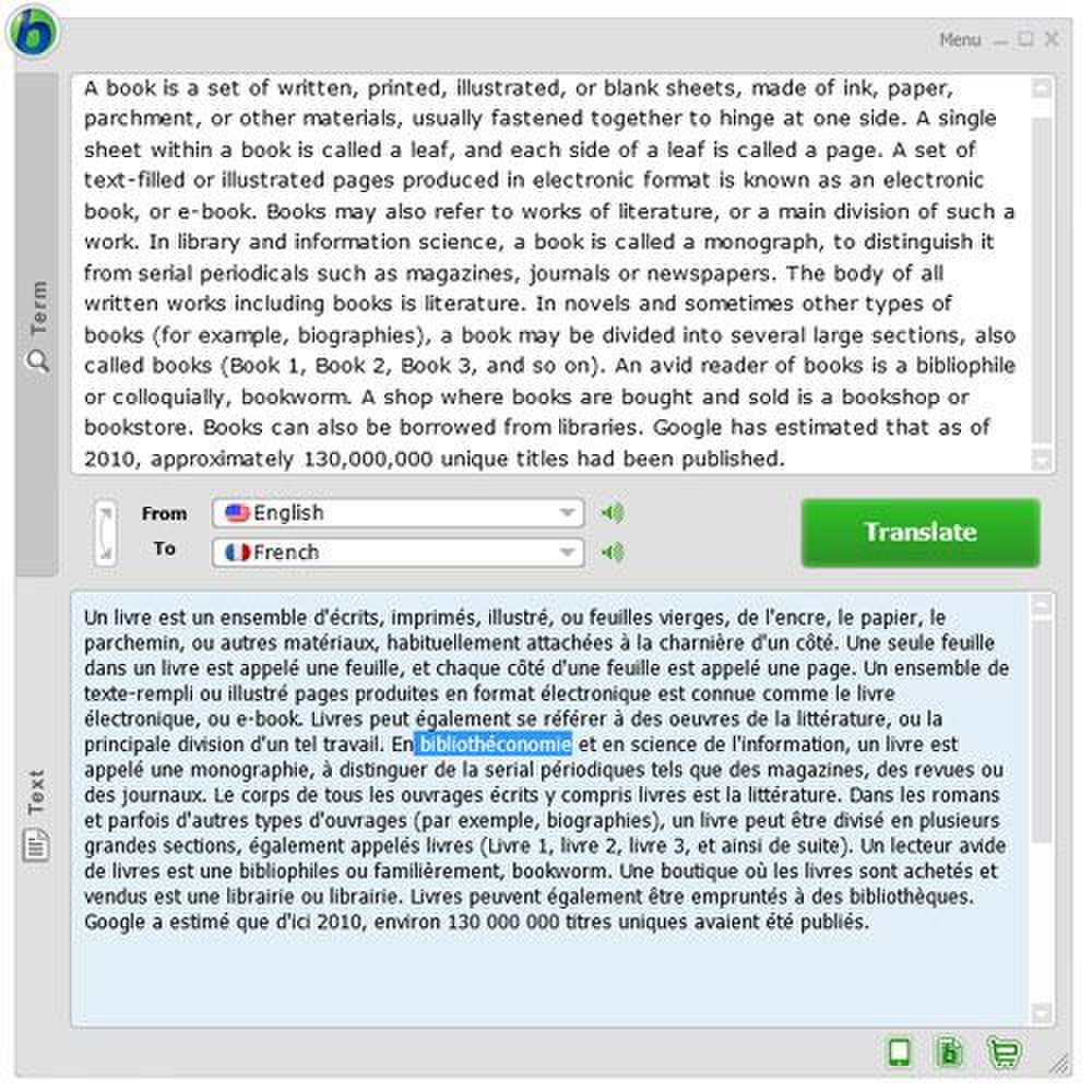 translate excel document from english to french